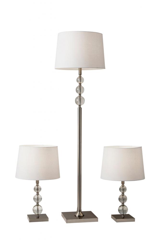 Olivia 3 Piece Floor and Table Lamp Set