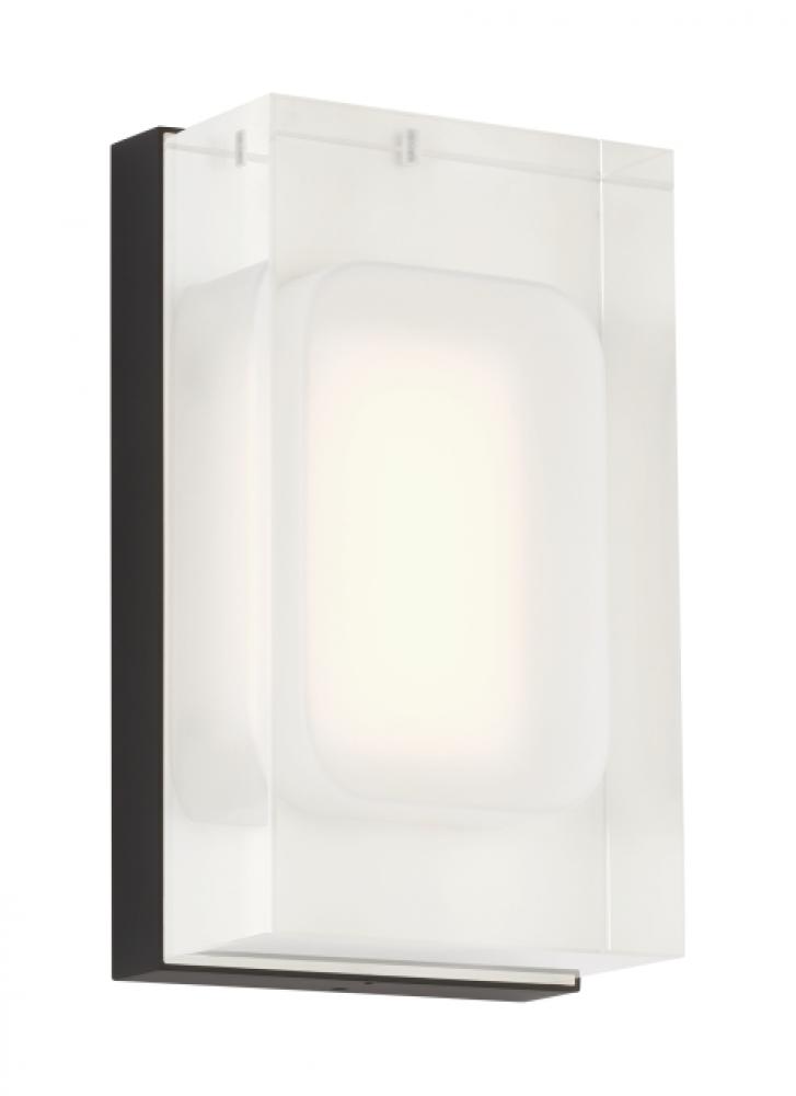 The Milley 7-inch Damp Rated 1-Light Integrated Dimmable LED Wall Sconce in Nightshade Black