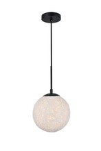 Elegant LD2232BK - Malibu 1 Light Black Pendant With paper string ball